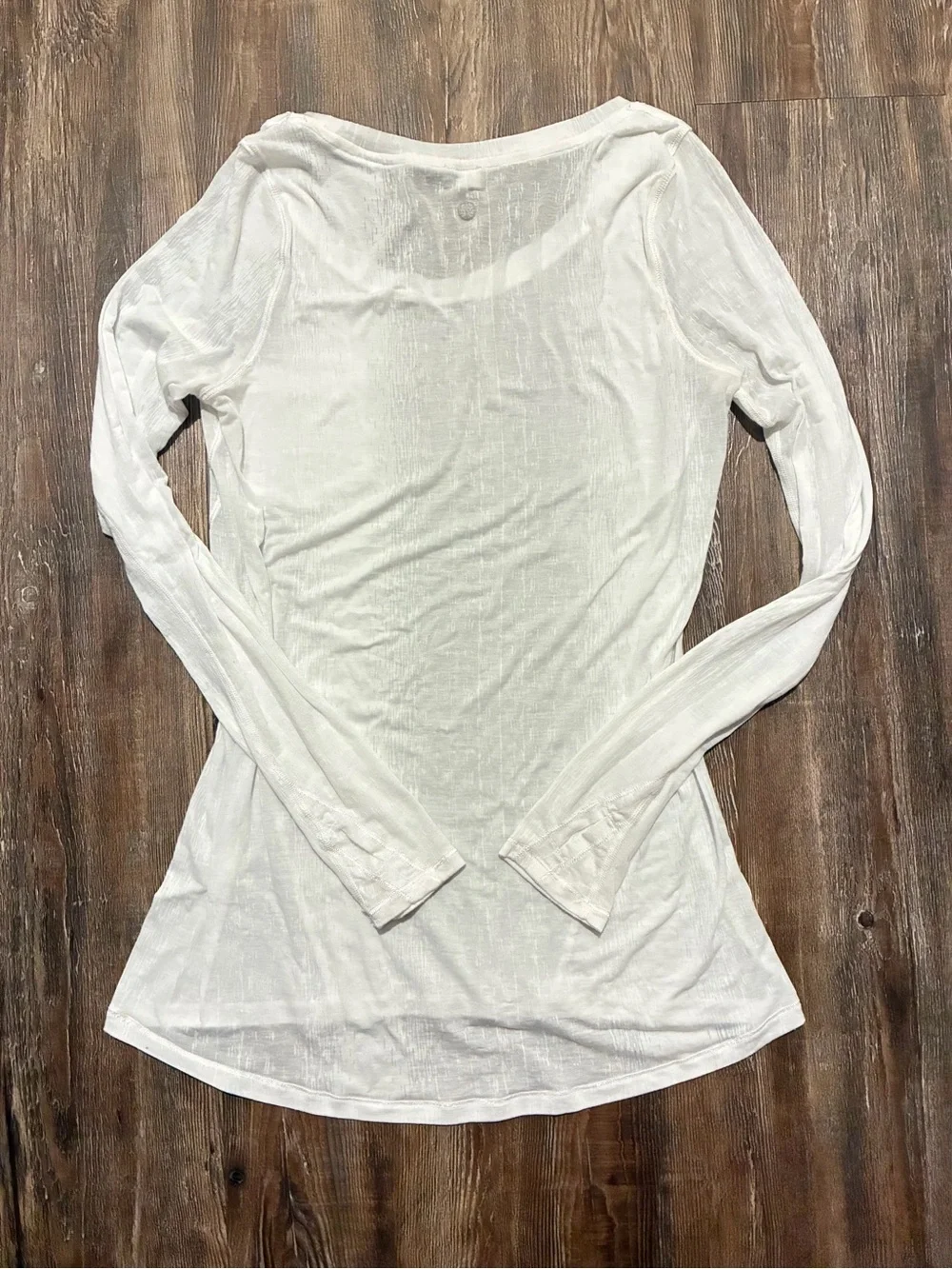 Lululemon White Sheer Burnout Long Sleeve Top Size 4